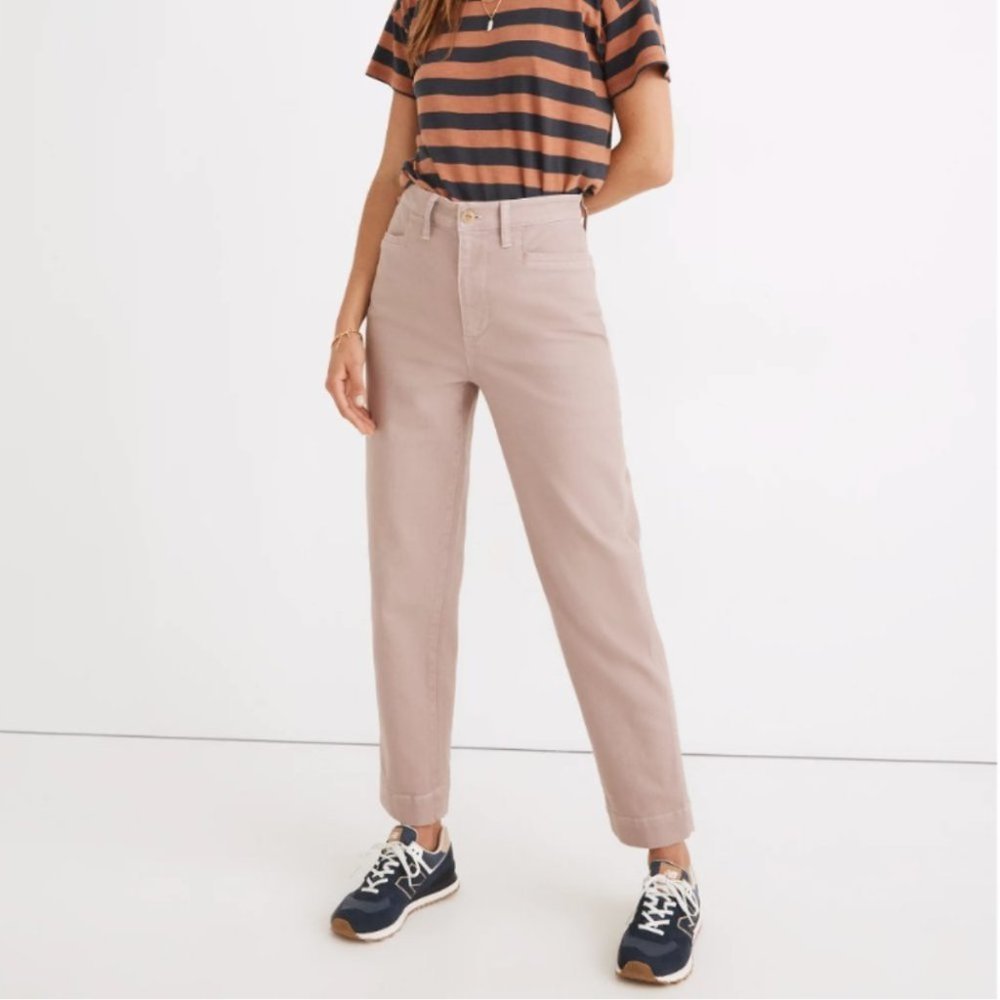 Madewell Slim Emmett Tapered Pants in Dusty Pink